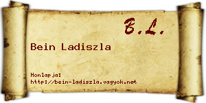 Bein Ladiszla névjegykártya